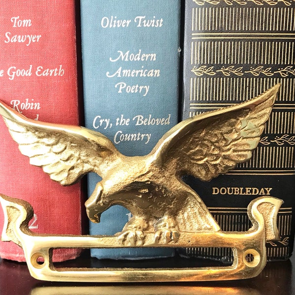 Brass Eagle Mail Slot Vintage Hardware Bald Eagle Decor Brass Decor Brass Bird Decor Brass Frame Name Plate Label Frame USA Decor