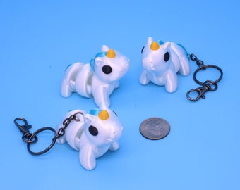 Unicorn, Yellow & Blue, 3 variations available, including keychain | 3D Printed