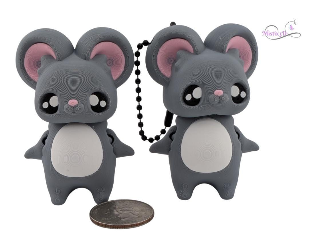 Mouse Pixie 3D Print – Articulated Fidget Toy, Keychain Option ...