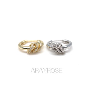 Circle Ring Huggie Hoop Earrings, Hoops with Removable CZ Charm, Cartilage Piercing, 18K Gold 925 Silver, Hypoallergenic Minimalist Gifts