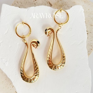 Boa Hancock, Snake earrings, 18k Gold over 925 Sterling Silver, Gift for her/him