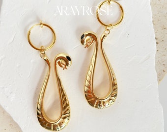 Boa Hancock, Snake earrings, 18k Gold over 925 Sterling Silver, Gift for her/him