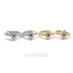 Evil Eye Huggie Hoop Oorbellen, CZ Gold Eye Huggies Kraakbeen Piercing, 18K Goud 925 Sterling Zilver, Hypoallergene Minimalistische Geschenken