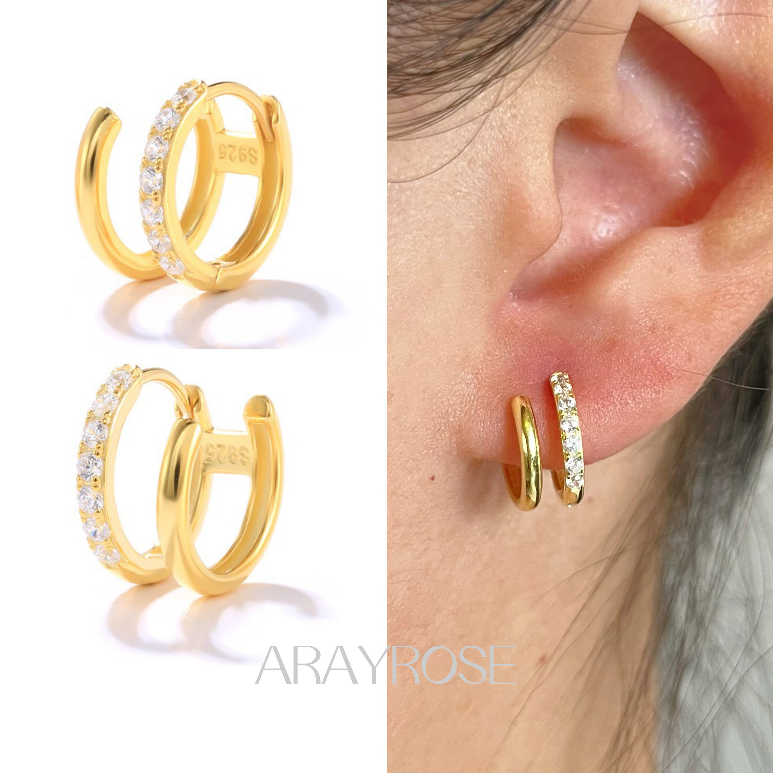  Fake Double Hoop Earrings for Single Pierced Ears in