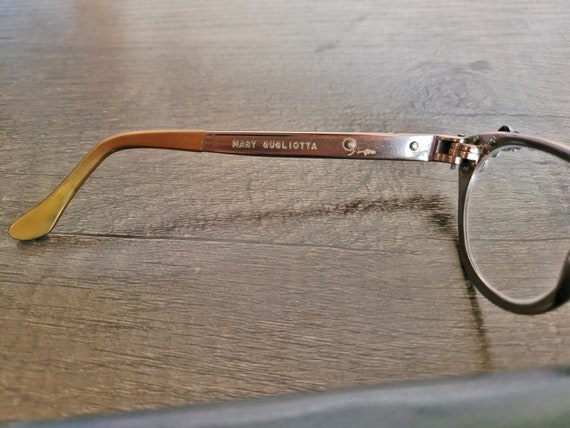 RARE designer vintage 1960s cateye metal eyeglass… - image 3