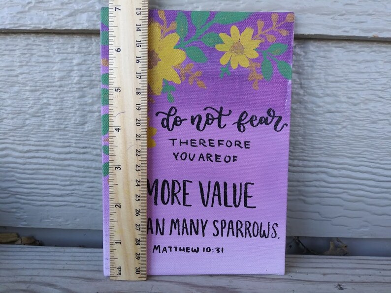 You Are of More Value Than Many Sparrows 5x7 Hand Painted Floral Canvas ...