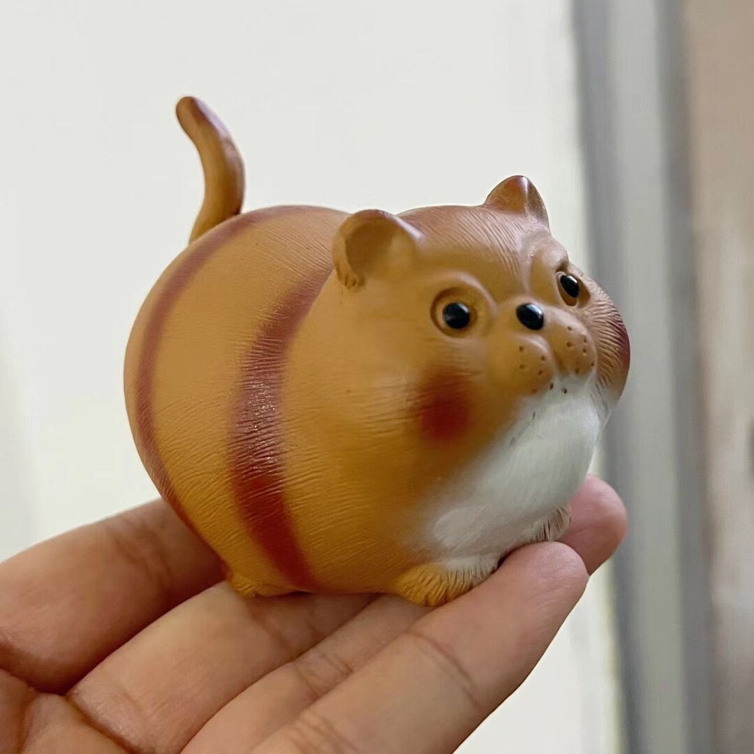 Chubby Cute Orange Cat Statue Incense Stick,ceramic Funny Cat Figure Home Ornaments Animal