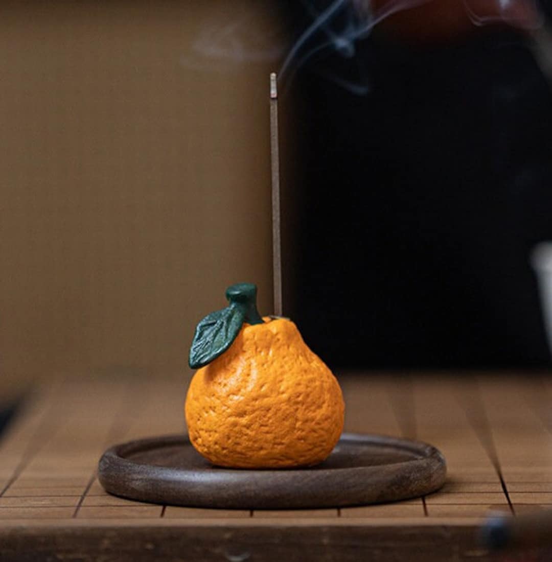 Cute Orange Incense Burner Statue Incense Stick,ceramic Funny Orange