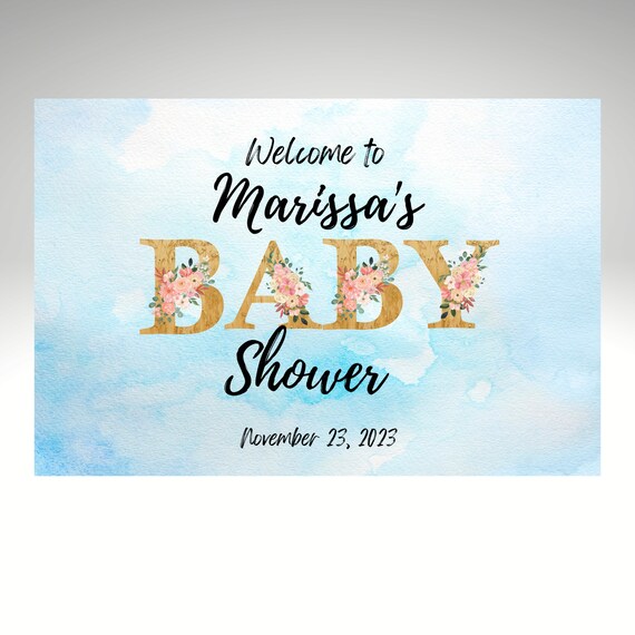 to Our Baby Shower Sign Blue Etsy