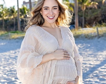 Maternity Boho dress | Pregnancy photo shoot | Maternity Gown | Vintage style dress|