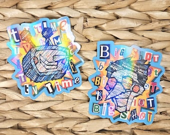T.V. TIME! // BIG SHOT! - Tenna & Spamton Deltarune Vinyl Stickers (waterproof, glossy)