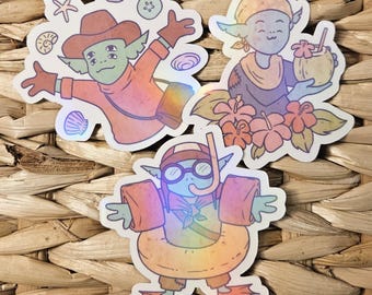 Outer Wilds Summer Vinyl Stickers (waterproof, glossy)