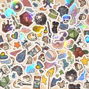 Set of 10 Random Mini Vinyl Stickers (waterproof, glossy)