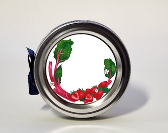 Strawberry Rhubarb 2" Label Pack of 60 Canning Stickers Customizable