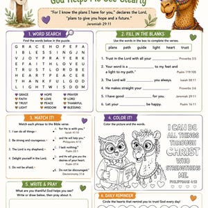Kids Bible Activity Sheet | Jeremiah 29:11 Faith Coloring Word Search (PDF Download)