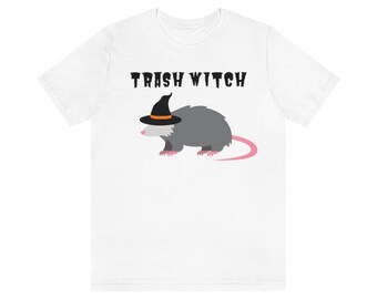 Possum trash witch Short Sleeve comfy Halloween Tee shirt