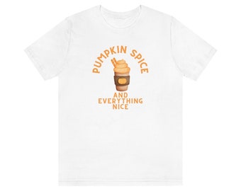 Pumpkin spice en alles leuk Jersey Short Sleeve Tee voor de herfst met bijpassende baby shirt verkrijgbaar in de winkel