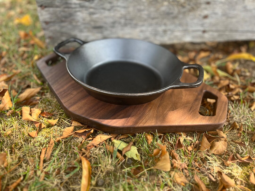 Walnut Cast Iron Skillet Tray Etsy