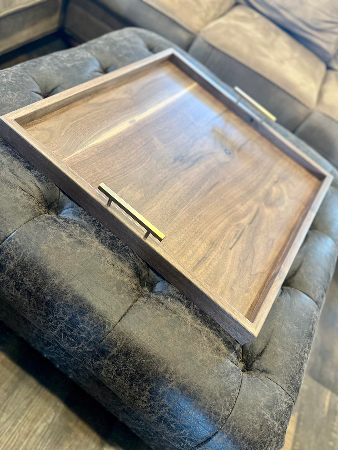 Walnut Ottoman Tray Etsy