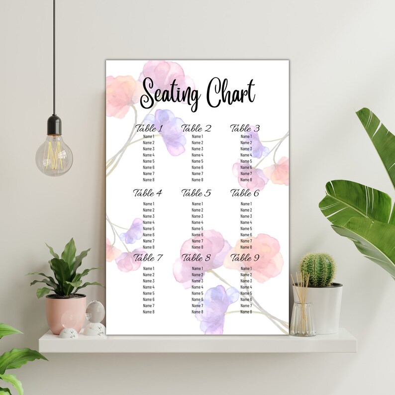 24x36 Seating Chart Poster Template SCP002 Etsy Australia