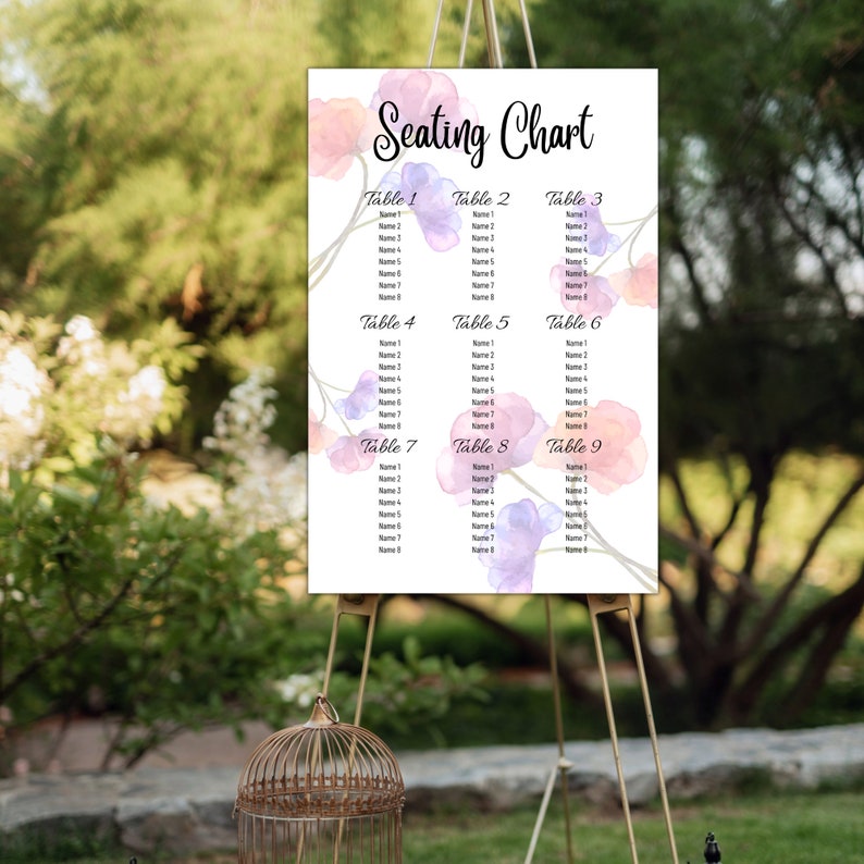 24x36 Seating Chart Poster Template SCP002 Etsy Australia