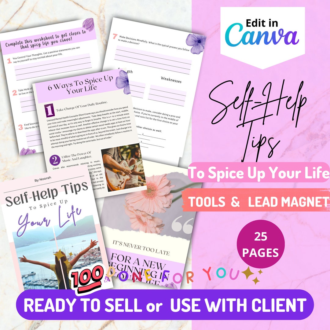 Self Care Coach Workbook, Life Coaching Tools, Done for You, Lead ...