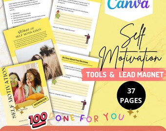 Done For You Self-Motivation Lead Magnet Kit, Canva Template, Opt-In Freebie Templates, Online Course, Lead Magnet Toolkits