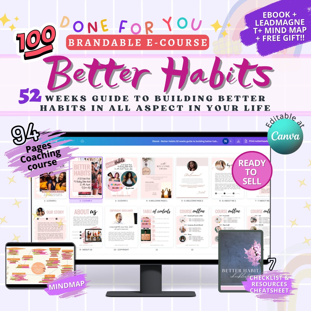 Done for You | Better Habits Ecourse |editable Canva |life Coaching ...