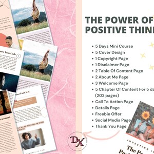 Done for you course,the power of positive thinking ,Life coaching tools,positive thinking workbook,Life coach template,Self improvement,Lead magnet workbook,self confidence book,therapy course,coaching content,Brandable ecourse,self help book