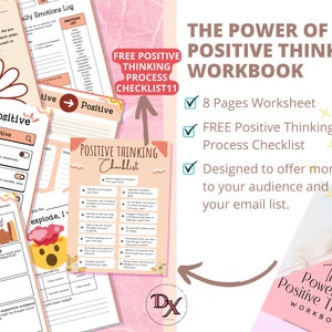 Done for you course,the power of positive thinking ,Life coaching tools,positive thinking workbook,Life coach template,Self improvement,Lead magnet workbook,self confidence book,therapy course,coaching content,Brandable ecourse,self help book