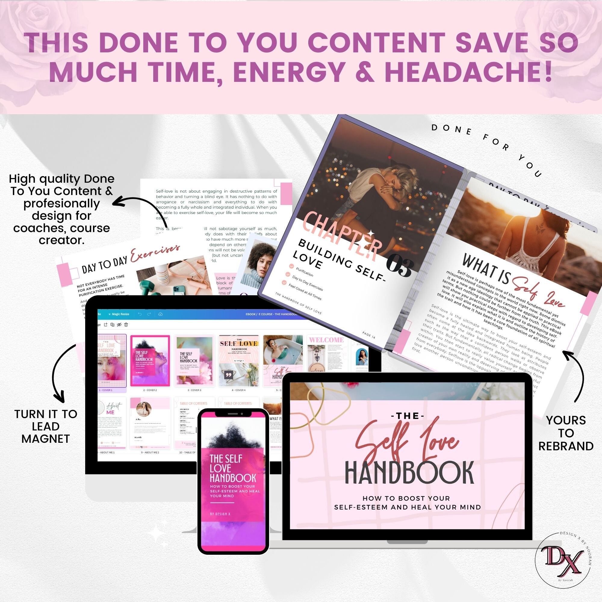 Self Love Workbook Canva Template Brandable Ecourse |doneforyou ...