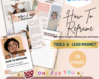 Done For You How To Self-Reframe Lead Magnet Kit, Canva Template, Lead Magnet Coaching Workbook Template, Brandable coaching resources