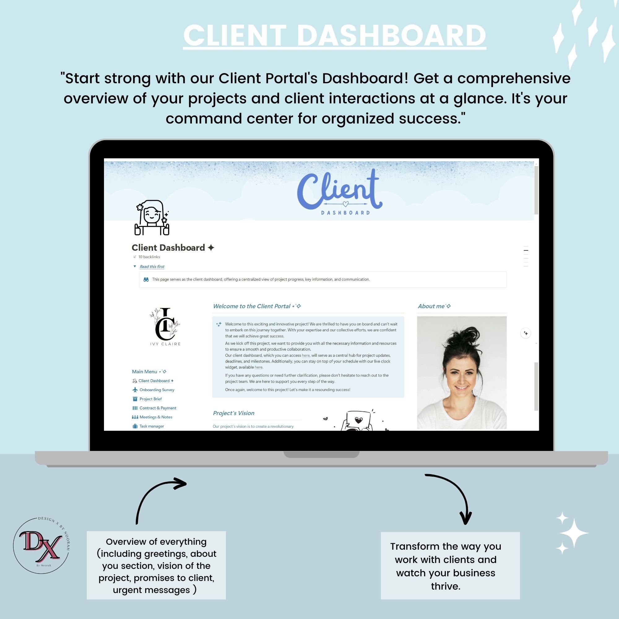 Notion Template Client Portal, Client Dashboard Project Tracker, Client ...