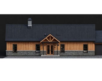 Barndominium Home Plan: 3 Bedroom Farmhouse with Loft (PDF Plans)