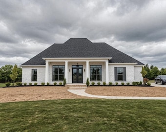 Southern French Country House Plan – 4 Bedroom, Brick Exterior (PDF Plans)