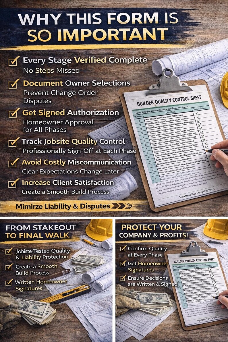 Builder Quality Control Checklist | Construction QC Approval Form ...
