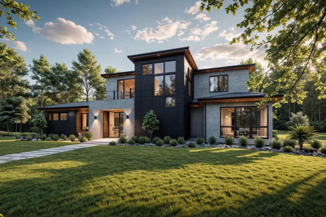 Modern House Plan: Two-story Luxury Home With Pool Patio (PDF Plans) - Etsy