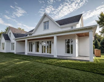 Modern Farmhouse Plan: 3 Bed, Bonus Room, Vaulted Ceilings (PDF Plans)