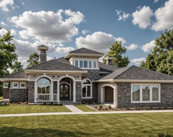 Mediterranean Home Plan – Tuscan Villa with Veranda & Pool (PDF Blueprints)