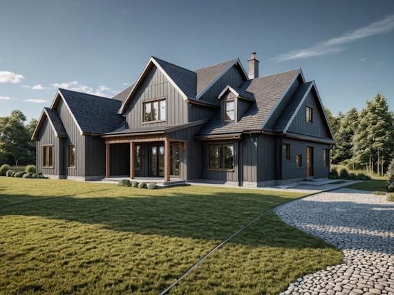 Southern Farmhouse Plan – 3 Bedroom Home w/Rear Porch (PDF Construction Blueprints)