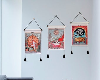 Wandbehang Tarot Wandbehang Tarot Wandbehang Gothic Tapisserie Witchy Karte