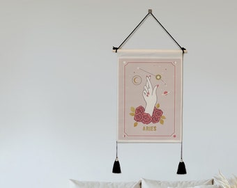 Zodiac Signs Wall Hanging Tapestry Astrology Tapestry Celestial Astrological Sign