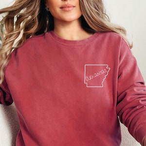 Arkansas Sweatshirt, State of Arkansas Comfort Colors crewneck, gift for Arkansas, U of A shirt, razorbacks shirt, gift for mother's day