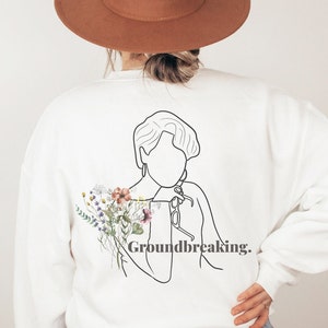 プラダを着た悪魔 ミランダ プリーストリーの引用 春の花柄クルーネック スウェットシャツ レディース、レディース 春 クルーネック スウェットシャツ、花柄スウェットシャツ