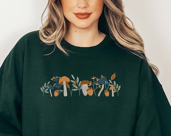 Retro Pilz Cottagecore Sweatshirt: Herbst Frauen Geschenk