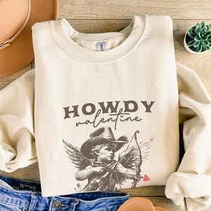 Western Valentine's Crewneck Sweatshirt: Cowboy Cupid Shirt