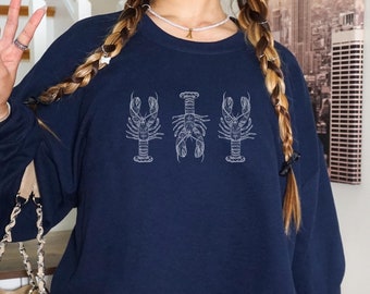 Lobster Crewneck Sweatshirt: Nautical Sea Life Sweater
