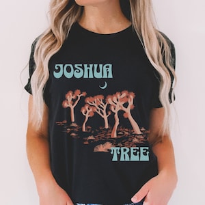 Camiseta del parque Joshua Tree, camiseta del parque nacional Joshua Tree, camiseta del atardecer en el desierto, camiseta retro vintage para viajes, regalo para excursionistas, colores cómodos