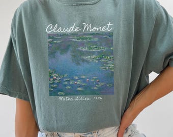 Monet Water Lilies Art Print Comfort Colors T-Shirt