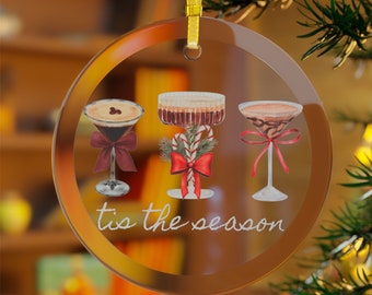 Espresso Martini Glass Ornament: Holiday Drink Design